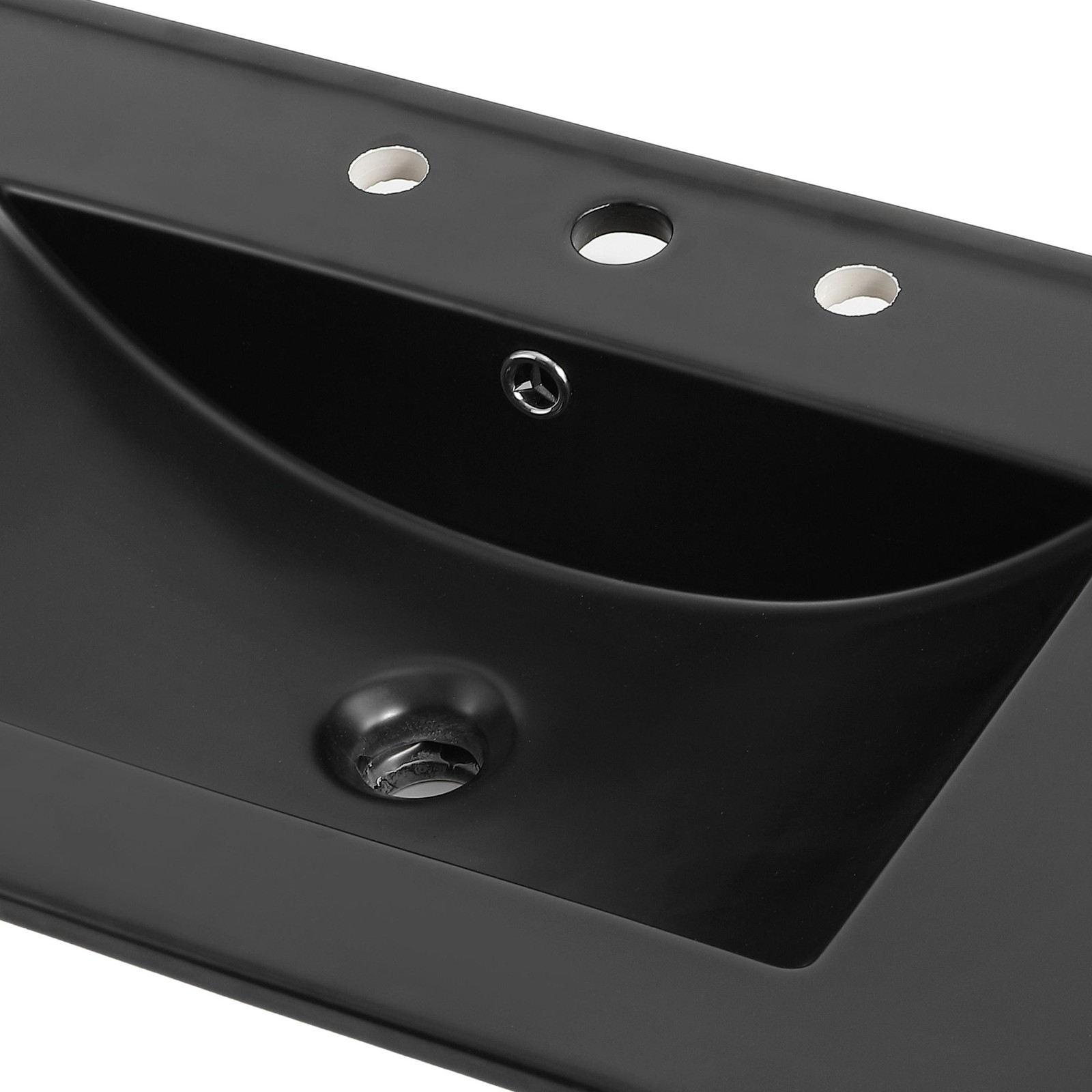 JONATHAN Y Lighting SNK1003 Ancillary 36″ Ceramic Vanity Top – Black