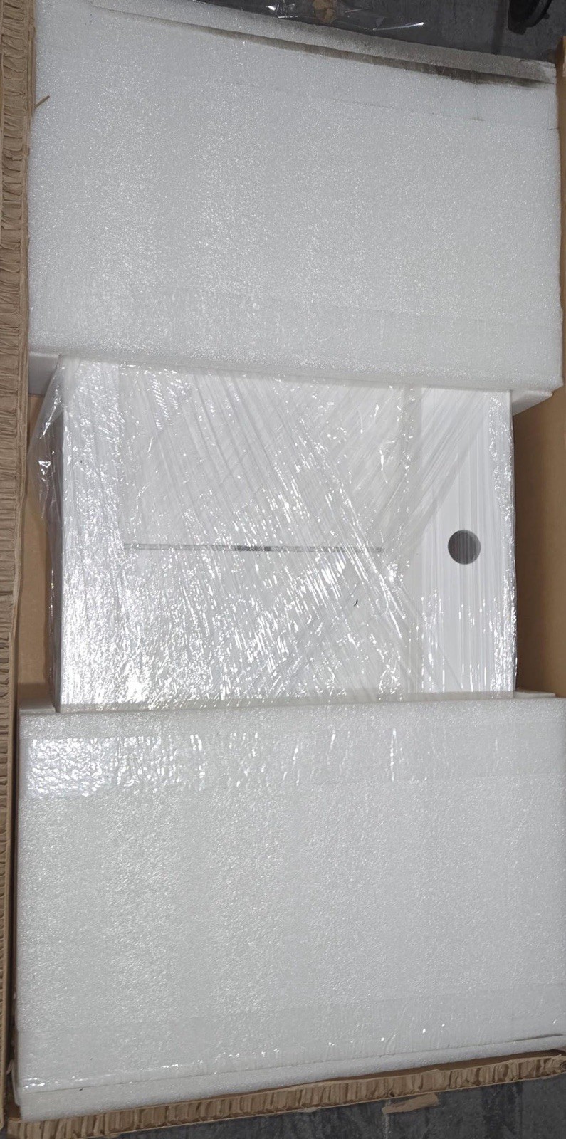 Matte White Wall-Mount Floating Sink Solid Surface Stone Resin Bathroom
