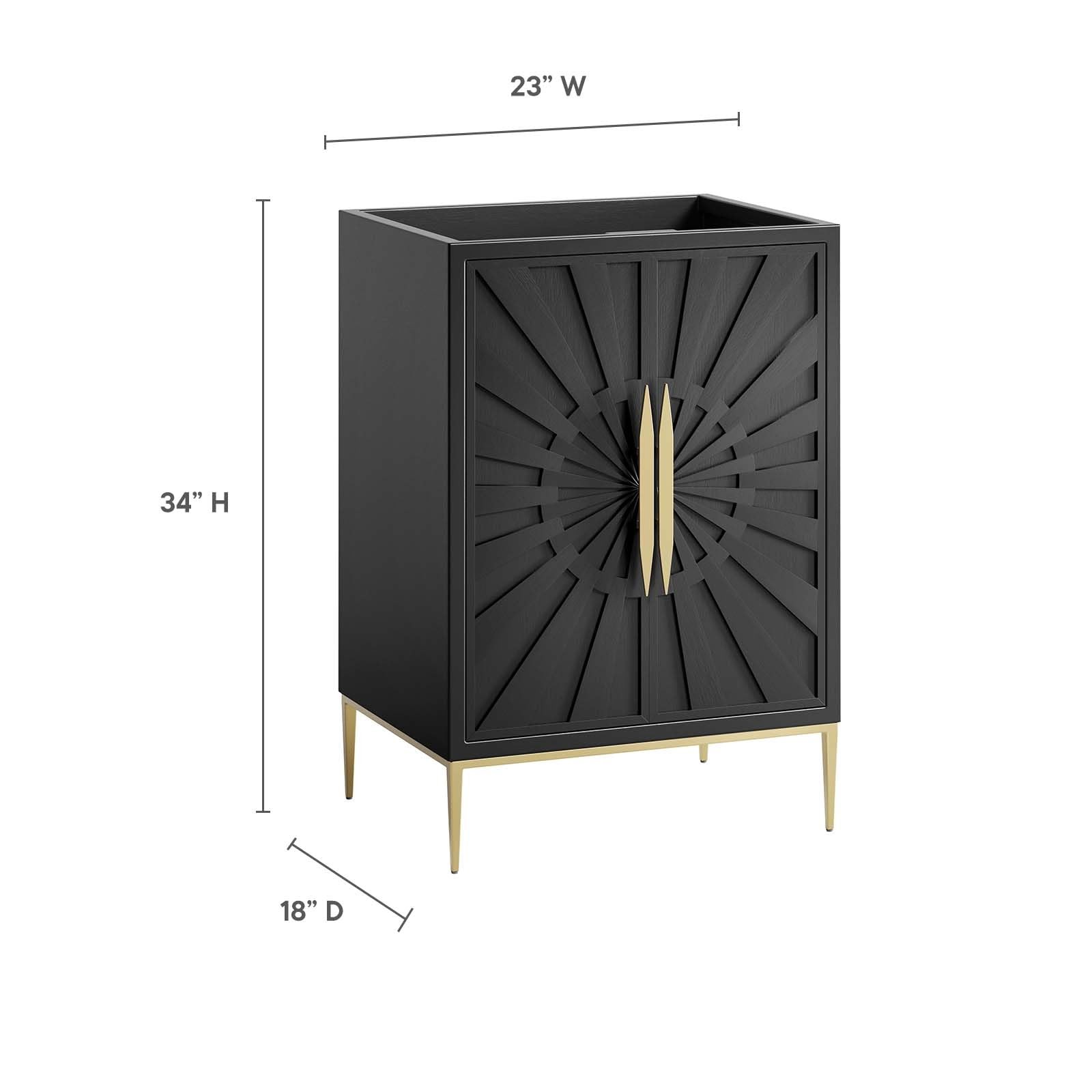 Modway Awaken 24″ Solid Wood and MDF Bathroom Vanity Cabinet in Black