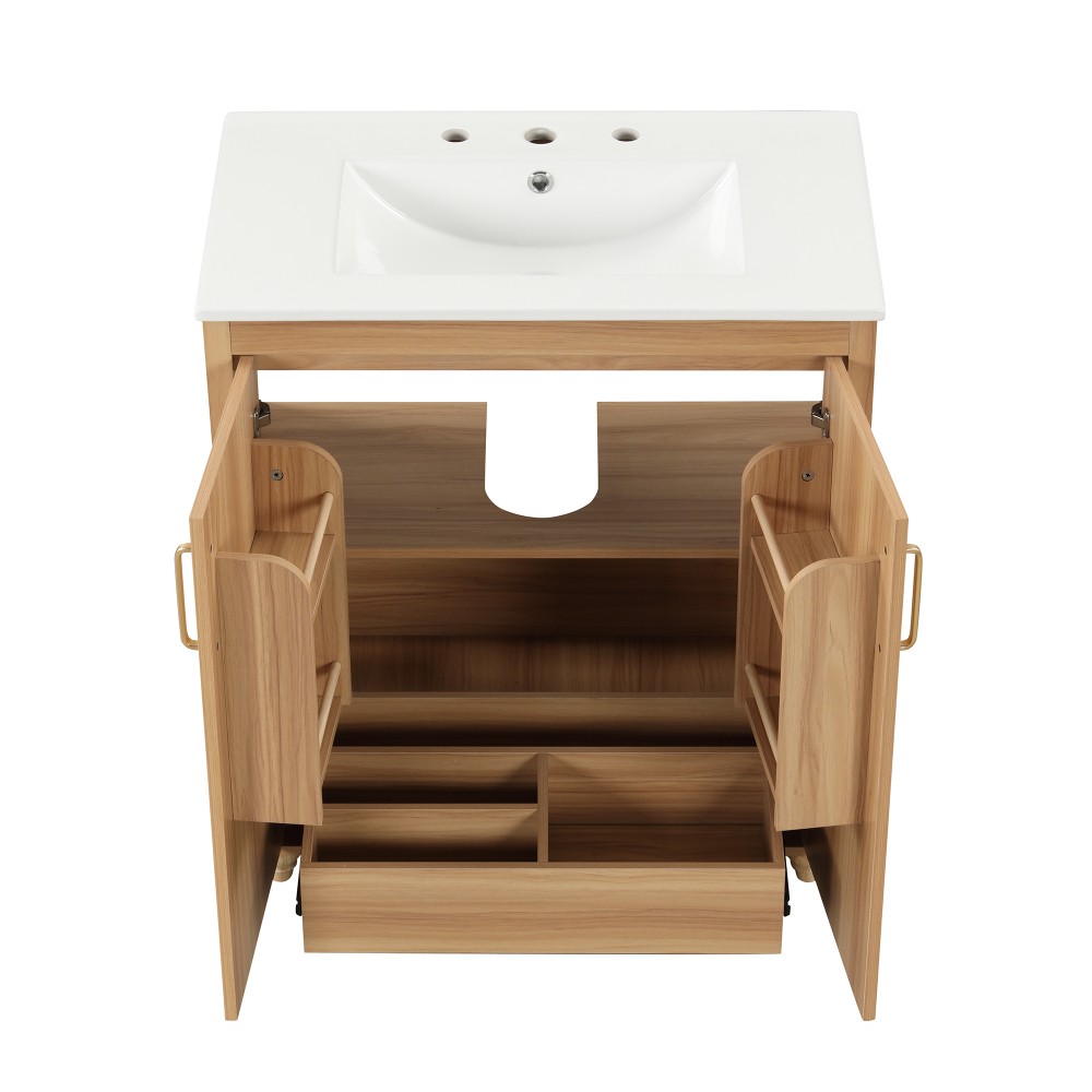 30″ Bathroom Vanity with Sink Combo Multi-functional Bathroom Cabinet with Doors