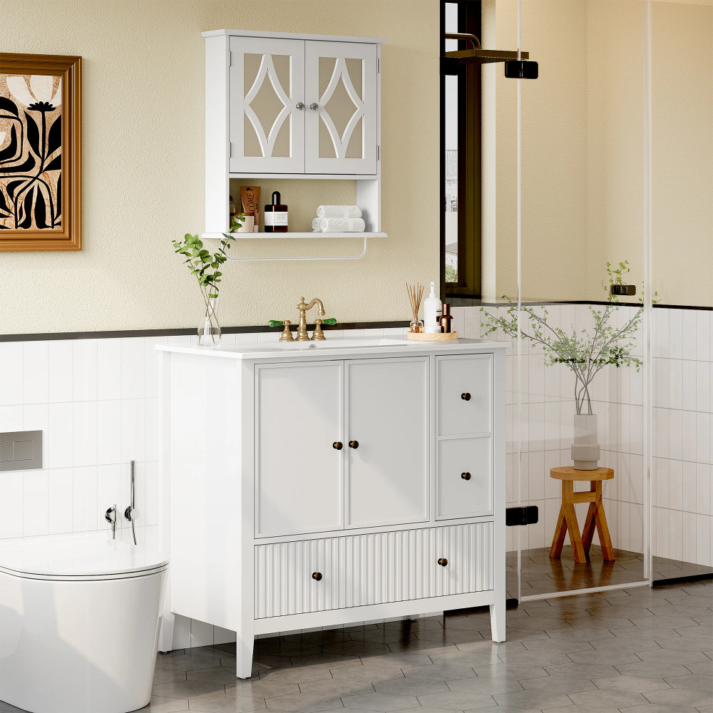 36″ Bathroom Vanity with Sink Combo Bathroom Cabinet with Doors and Drawer