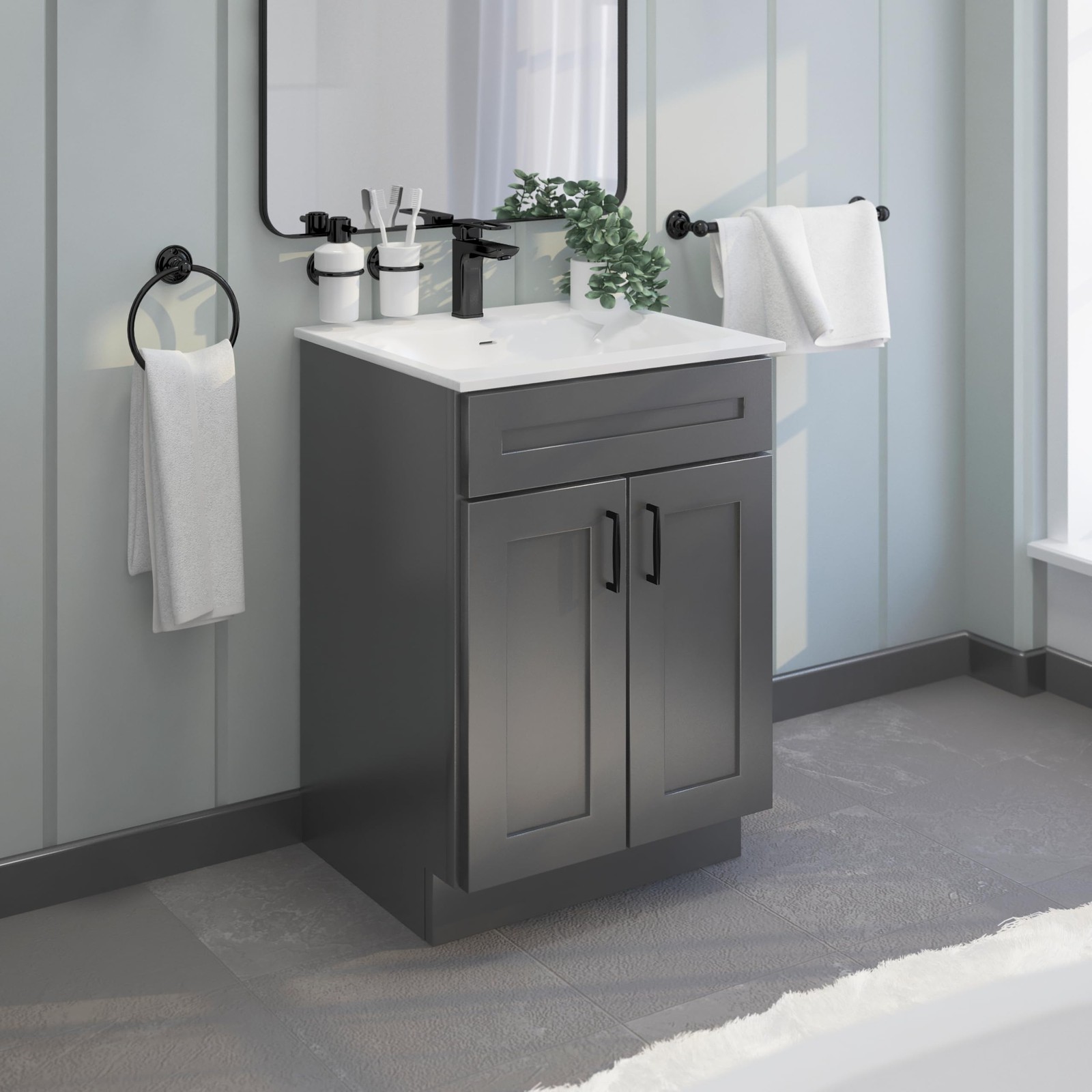 Bathroom Vanity Sink Base Ready-to-Assemble Bathroom Cabinet 24″/30’/36″ Widt…