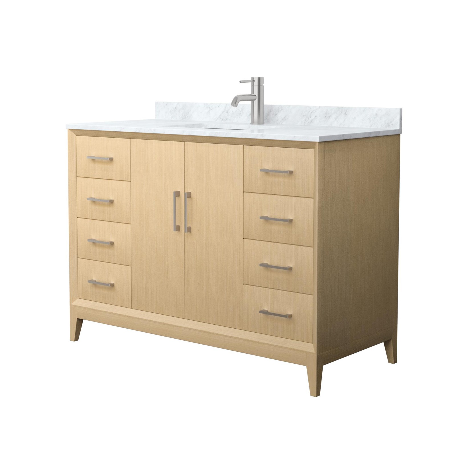 Wyndham Collection WCH7575-48S-CMUNS-MXX Janna 48″ – White Oak / Brushed Nickel