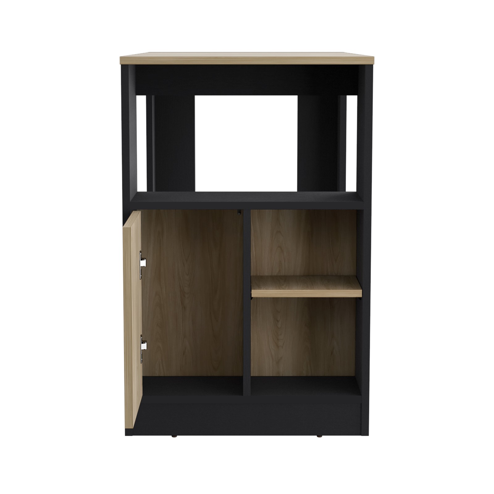 Kitchen Island 36″ H, Three Open Side Storage Shelves