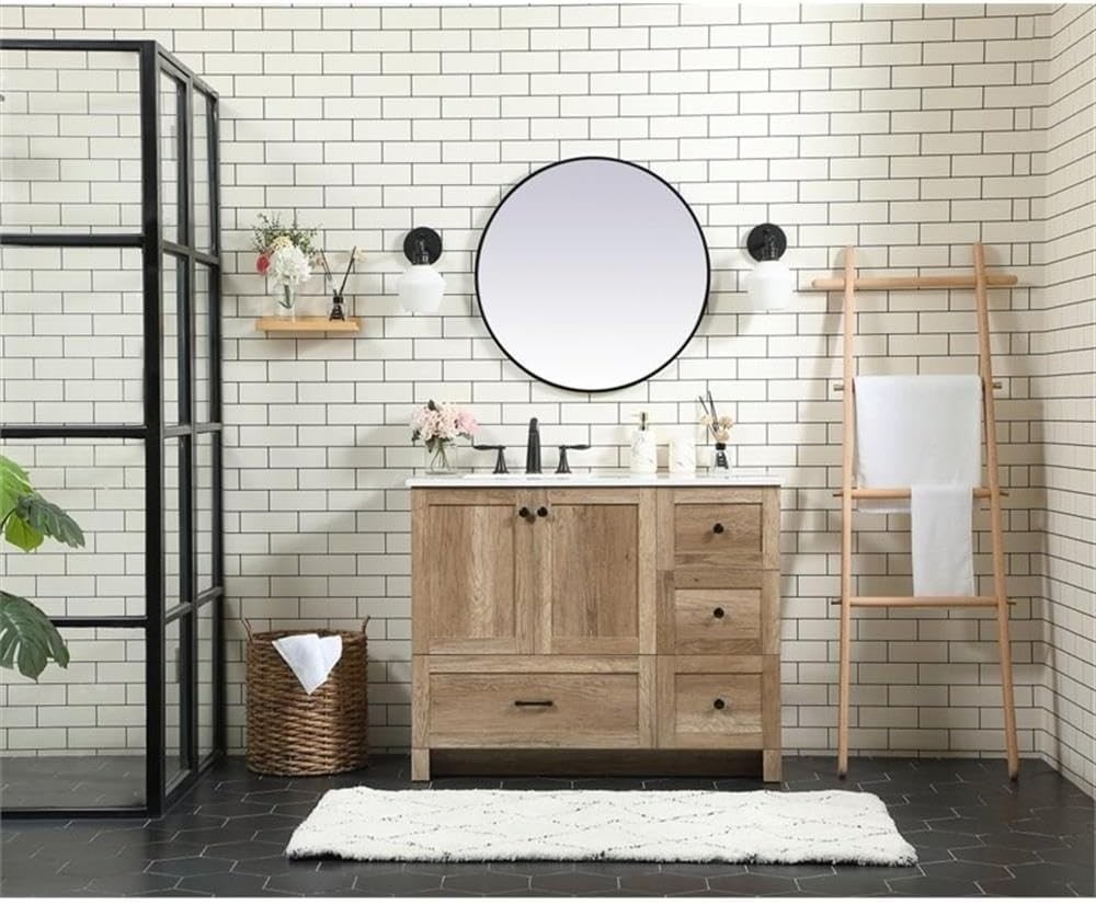 Elegant Lighting VF2842NT 42 inch Single Bathroom Vanity in Natural Oak