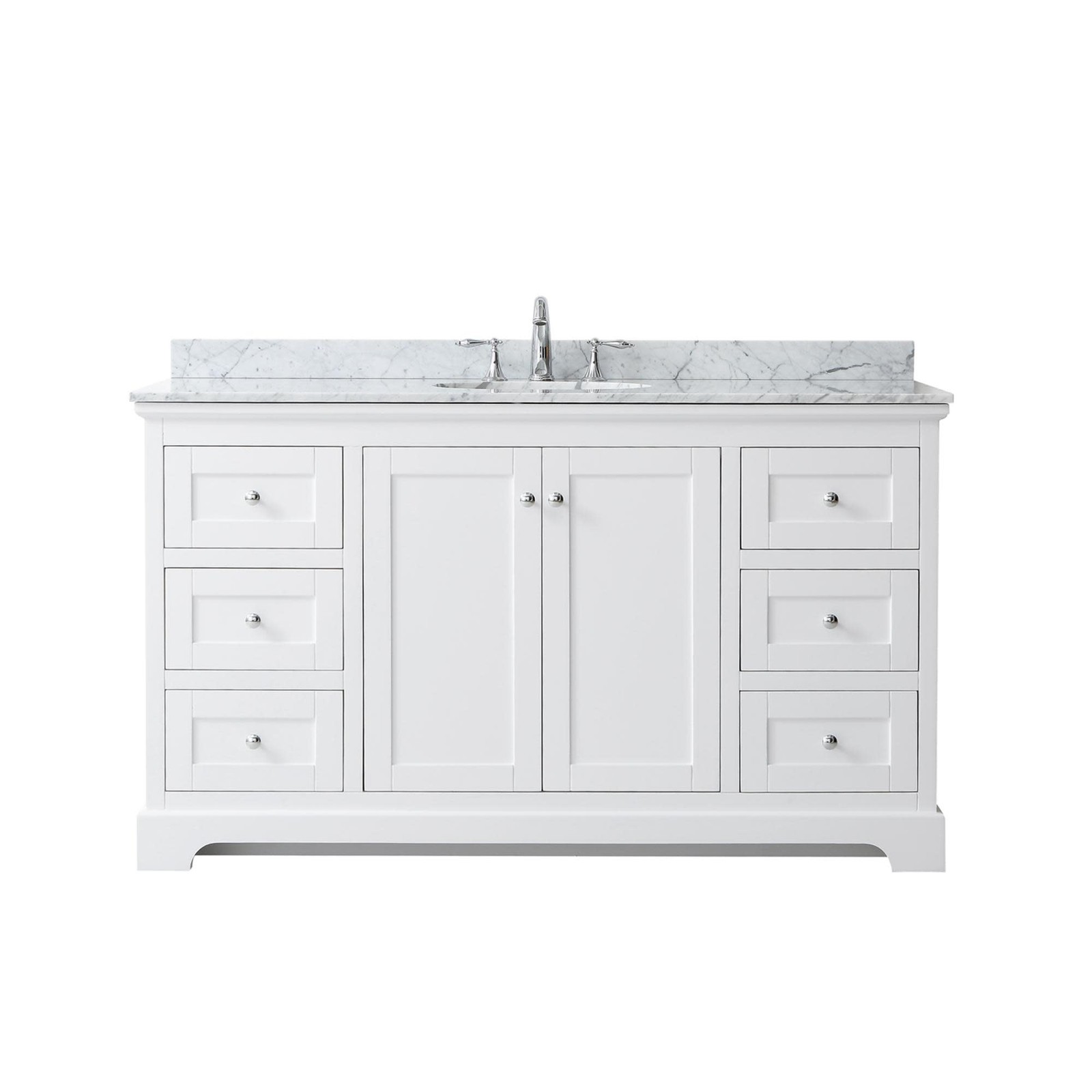 Wyndham Collection WCV232360SCMUNOMXX Avery 60″ – Dark Gray / White Carrara