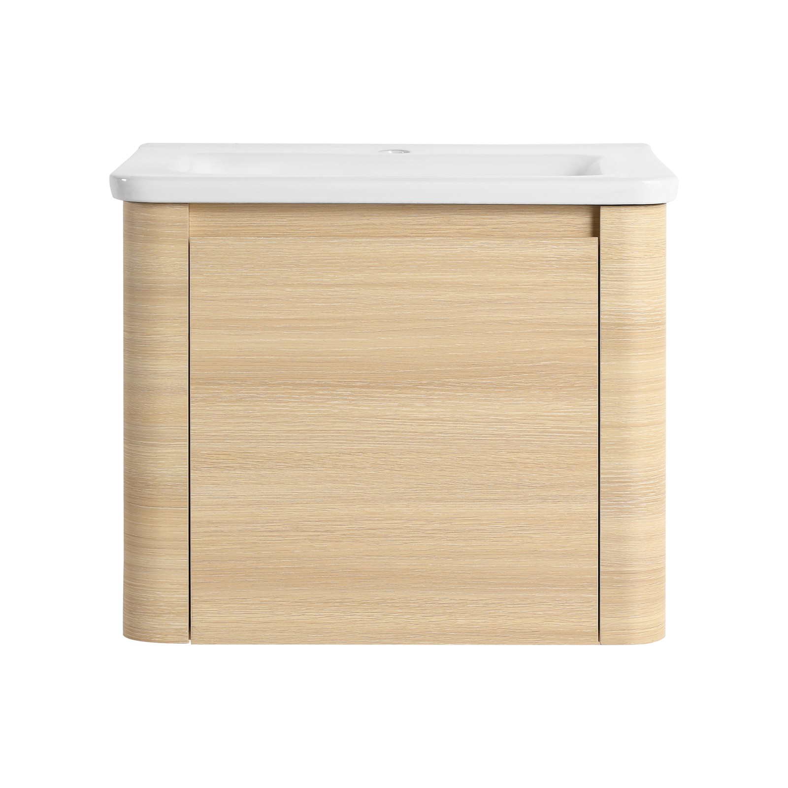 24” Plywood Wall-Mounted Bathroom Vanity Cabinet with White Ceramic Sink +Door