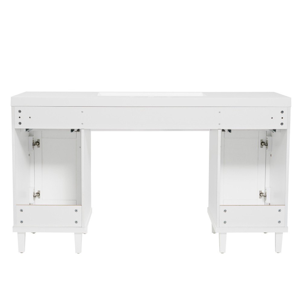60 Inch Bathroom Vanity with SMC Sink, Modern Spacious Bathroom Storage Cabinet