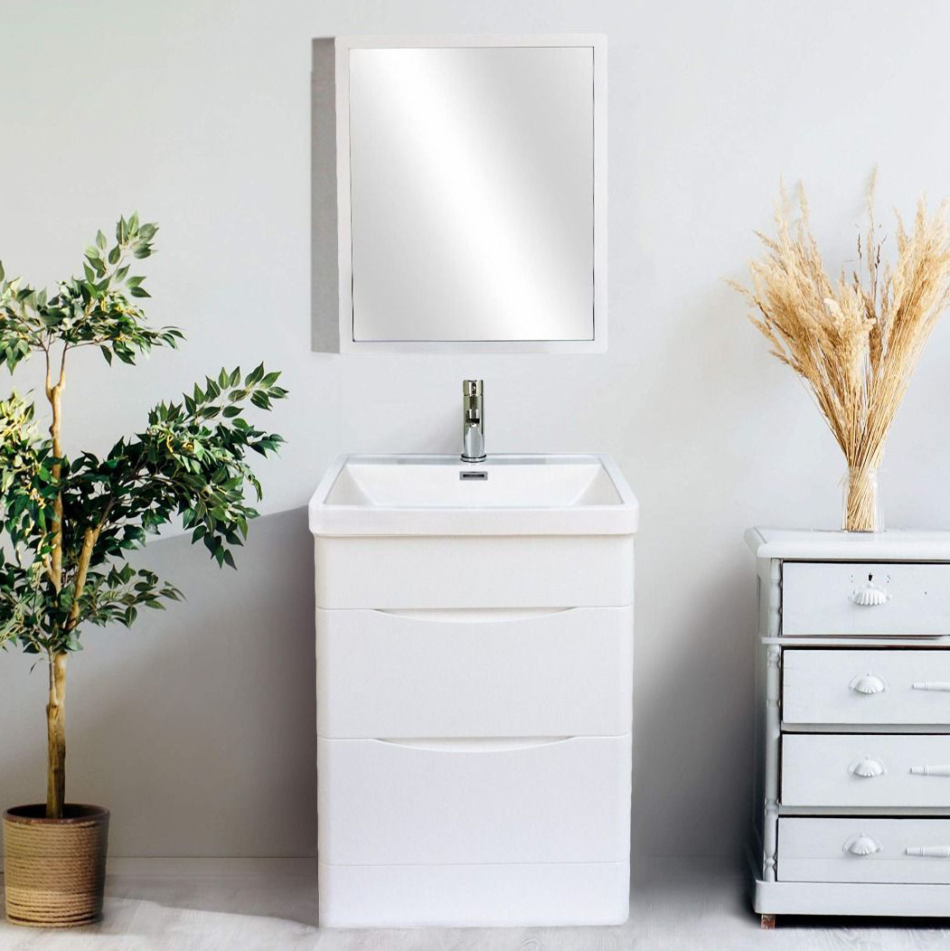 Stockholm 24″ W x 18″ D x 33″ H Bathroom Vanity in White with Ceramic Vanity Top