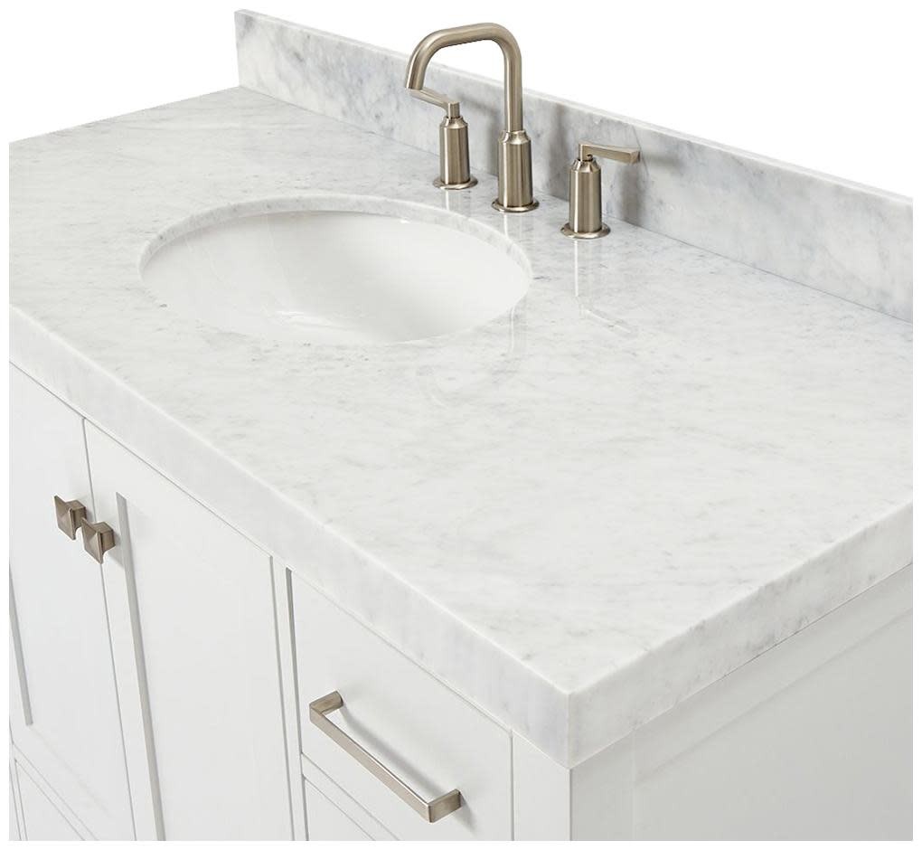 Ariel A048SCW5OVO Cambridge 48″ – Grey / Italian Carrara Marble Top / Brushed