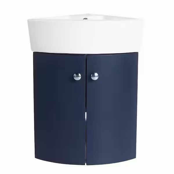 Wall Mounted Corner Single Bathroom Vanity New ARTCHIRLY With Ceramic Vanity Top