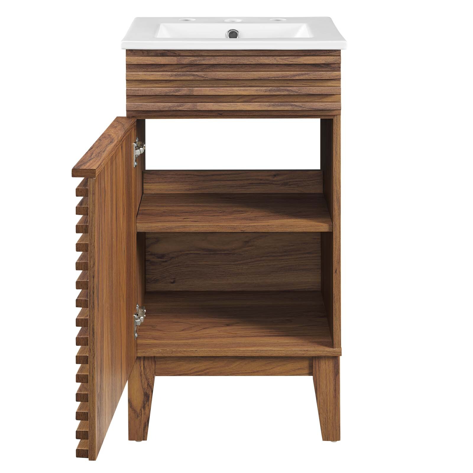 Modway Render 18″ Bathroom Vanity With Sink in Walnut White