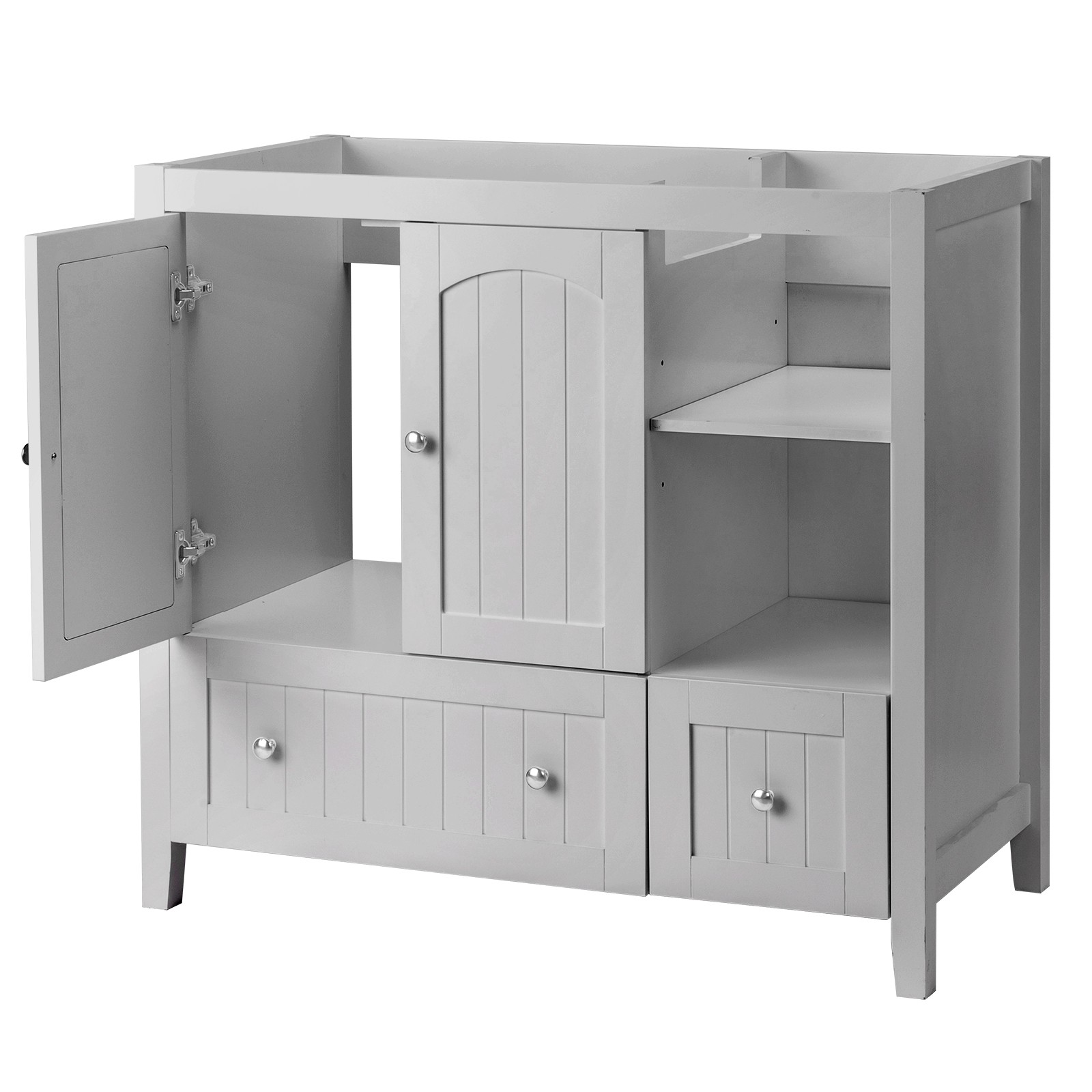 Modern 36″ Bathroom Vanity Without Sink, Wood Cabinet with 2 Doors 2 Drawers