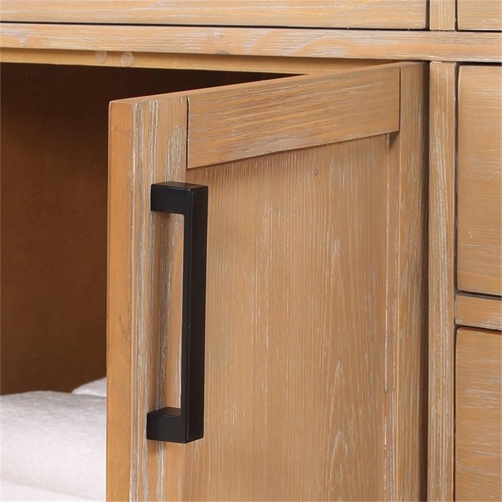 Pemberley Row Solid Wood Light Brown Vanity Rectangular 48″ Unassembled