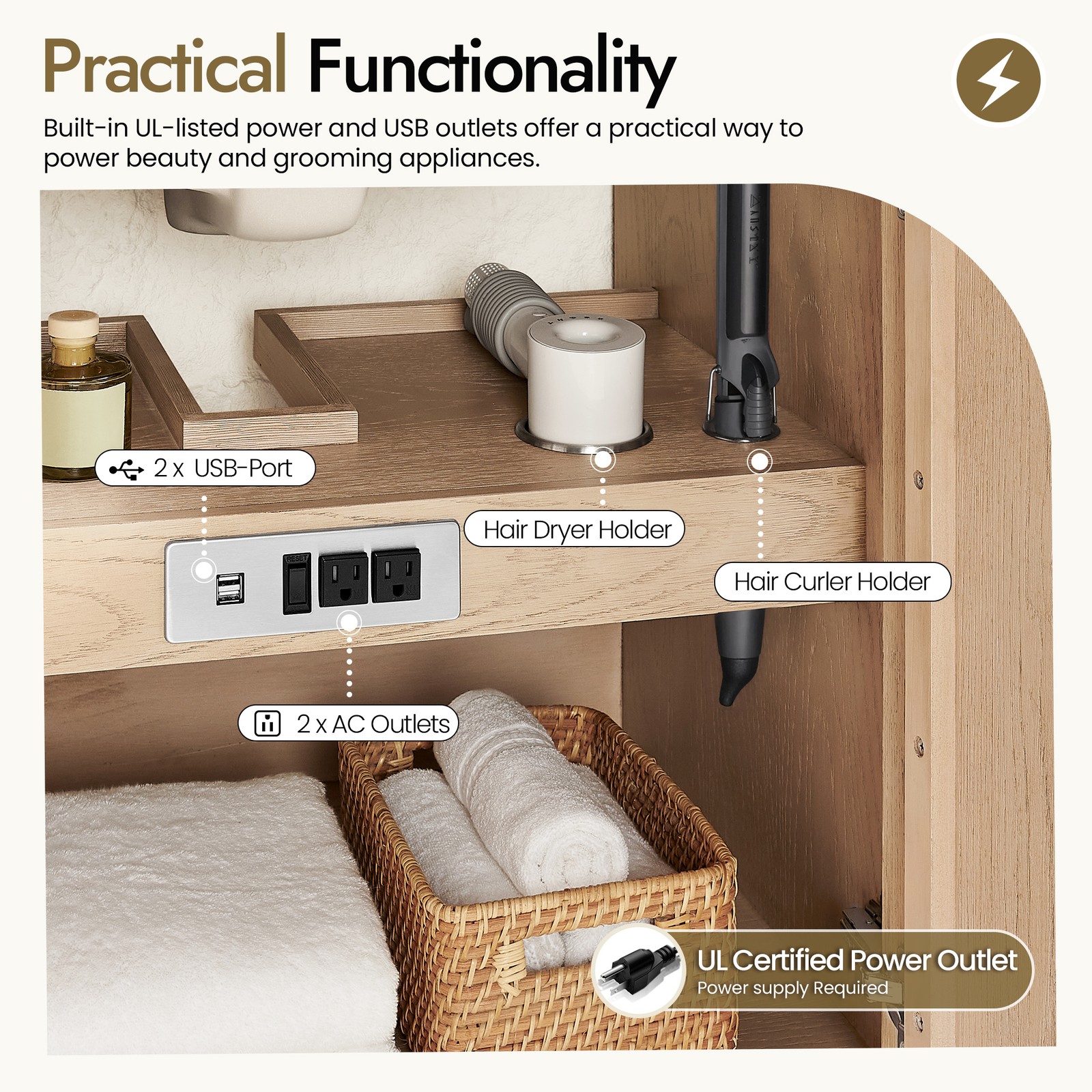 Shenzhen 84″ Double Bath Vanity in Aged Natural Oak with Composite Stone Top