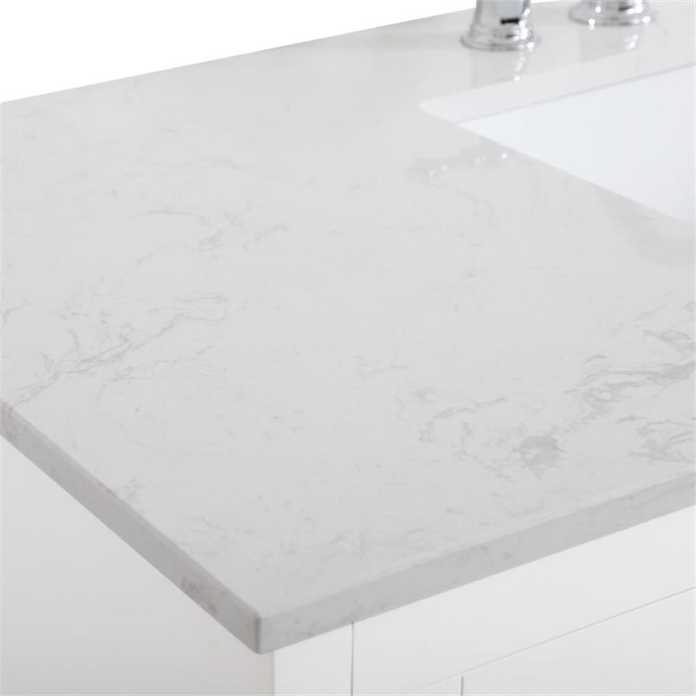 Elegant Decor Moore 48″ Single Quartz Top Bathroom Vanity in White