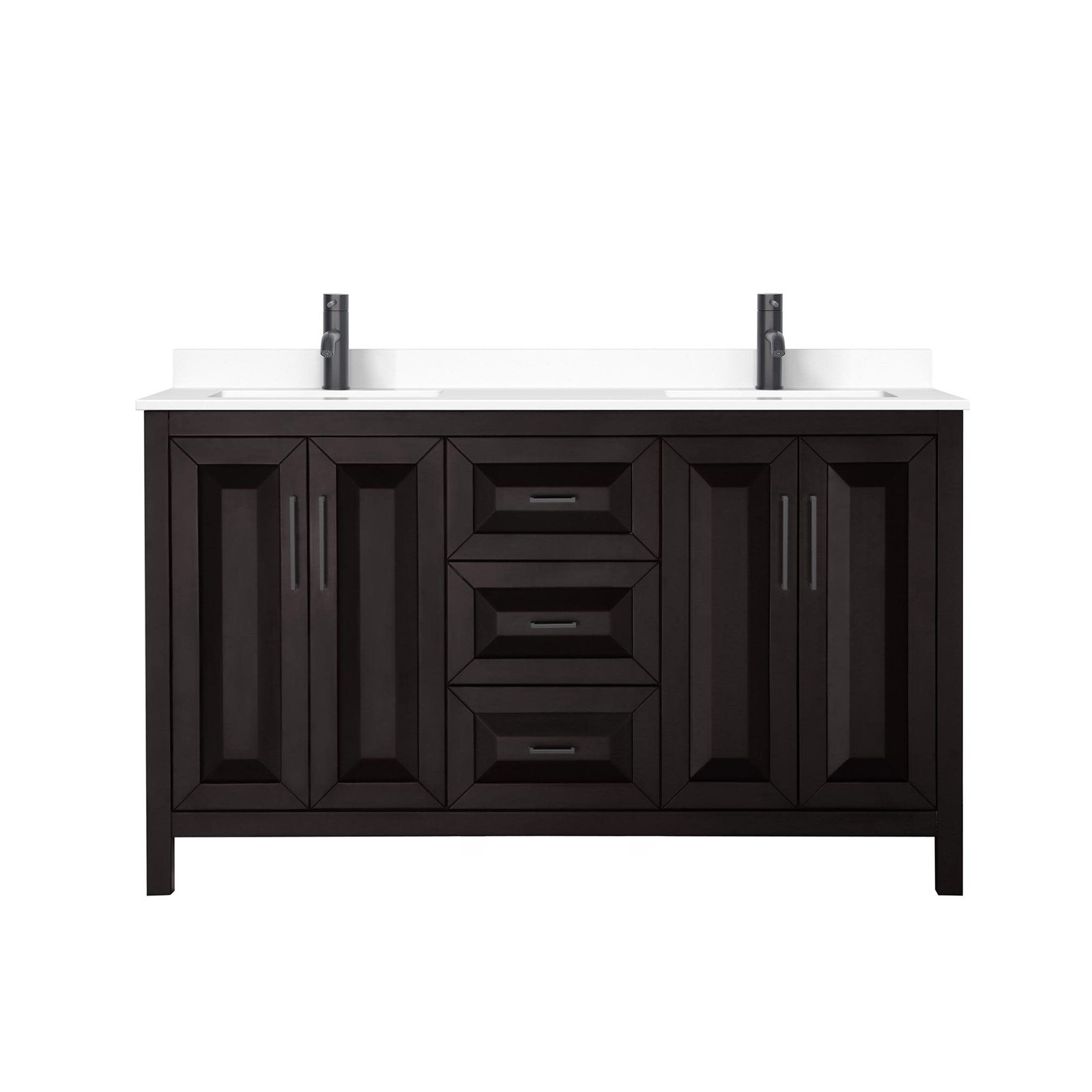 Wyndham Collection WCV252560D-VCA-MXX Daria 60″ – Dark Gray / White Cultured