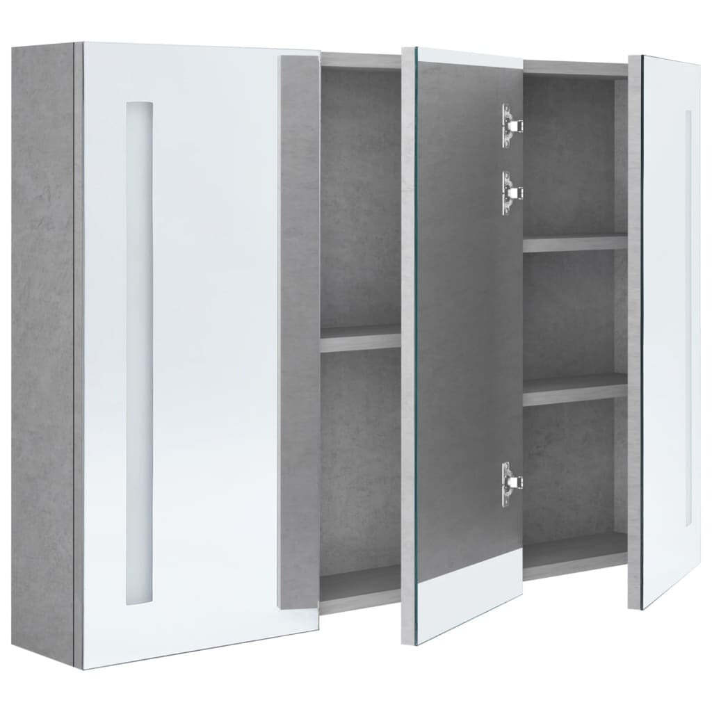 LED Bathroom Mirror Cabinet Concrete Gray 35″x5.5″x24.4″