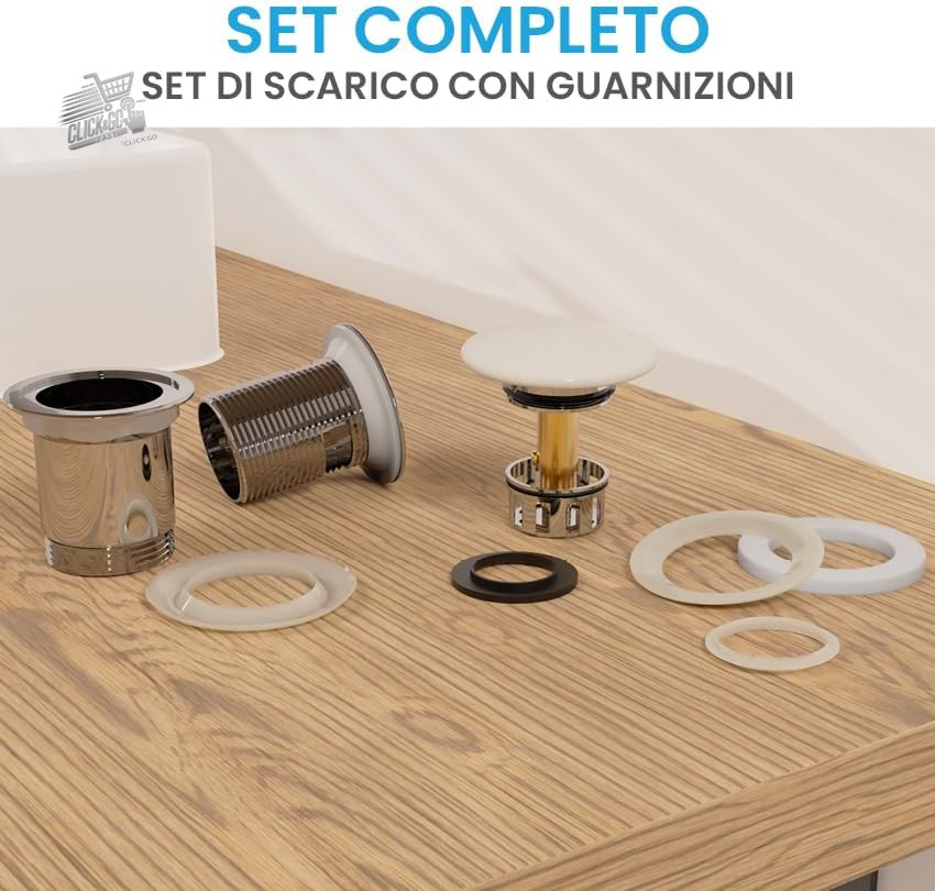 Click Clack Bathroom Sink Brass Pop Up Universal Drain Overflow Bi