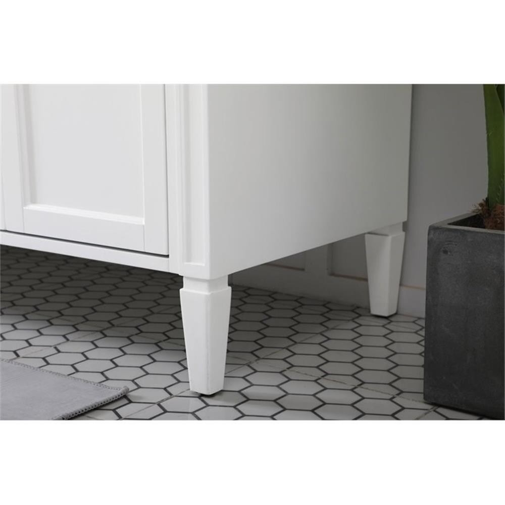 Elegant Decor Park Avenue 72″ Metal MDF Marble Double Bathroom Vanity in White