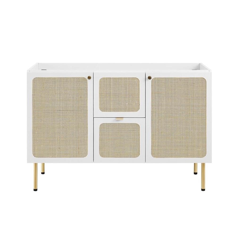 Pemberly Row 48″ Single Sink Wood & Metal Bathroom Vanity in White