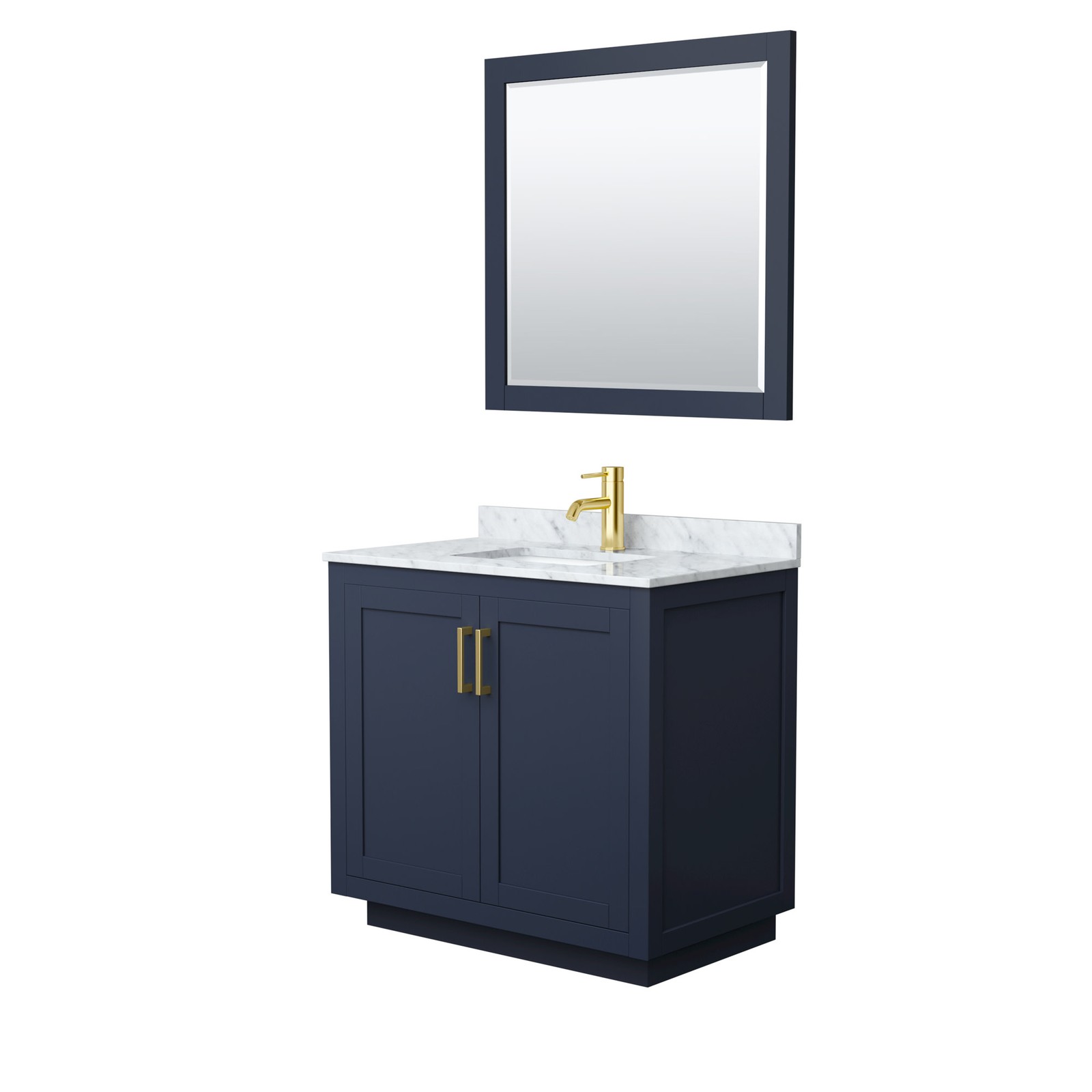 Wyndham Collection WCF2929-36S-NAT-M34 Miranda 36″ – Dark Gray / White Carrara