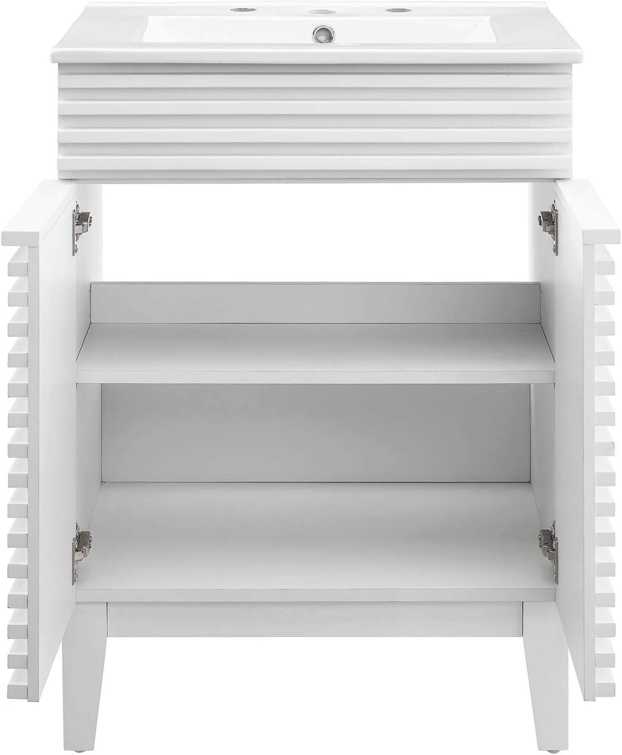 Modway Render Vanity with Sink-Floor, 24 Inch, White White
