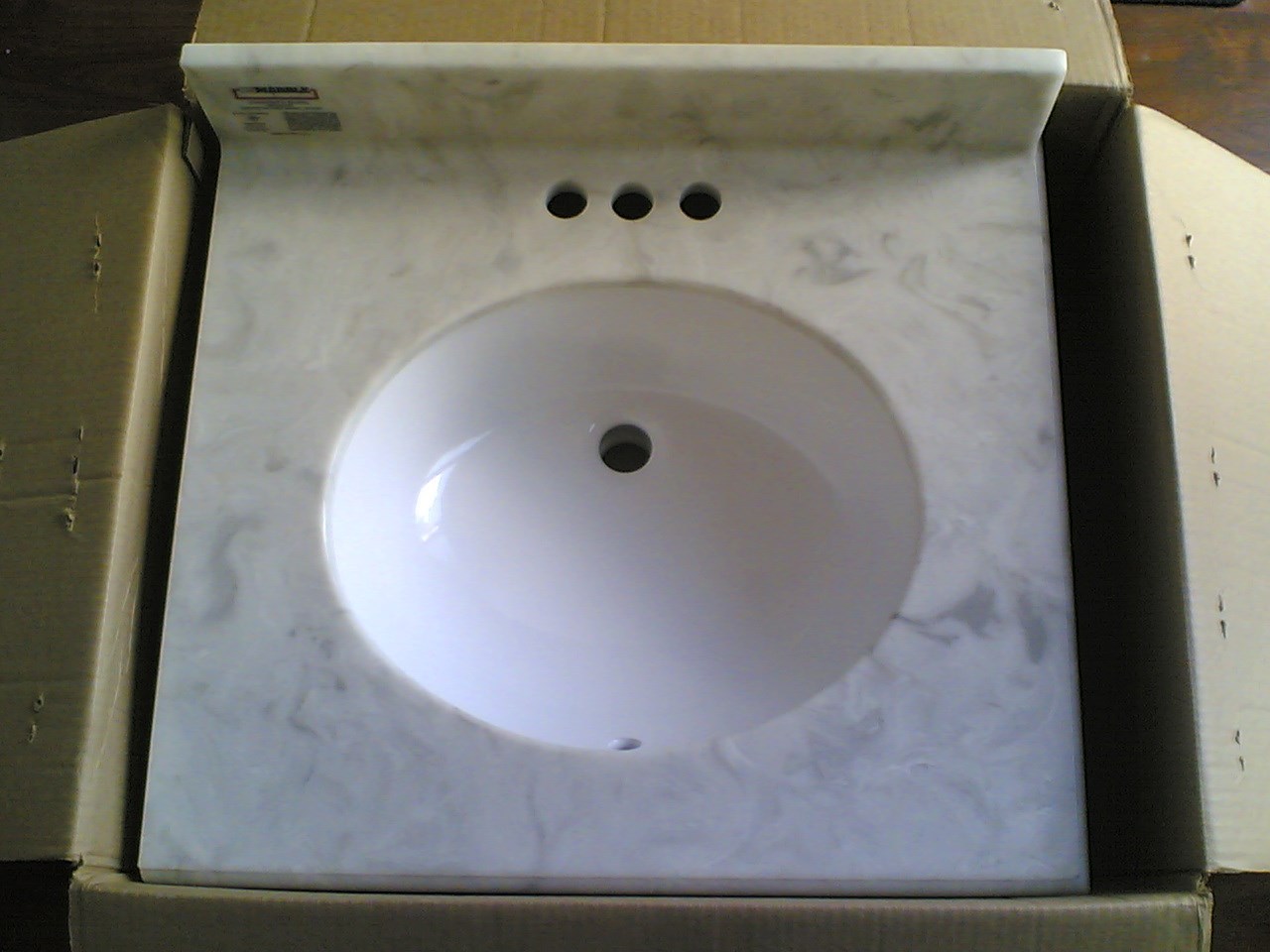 NEW Nice Bath Vanity Premium Carerra MARBLE TOP + CERAMIC Undermount SINK 25×22
