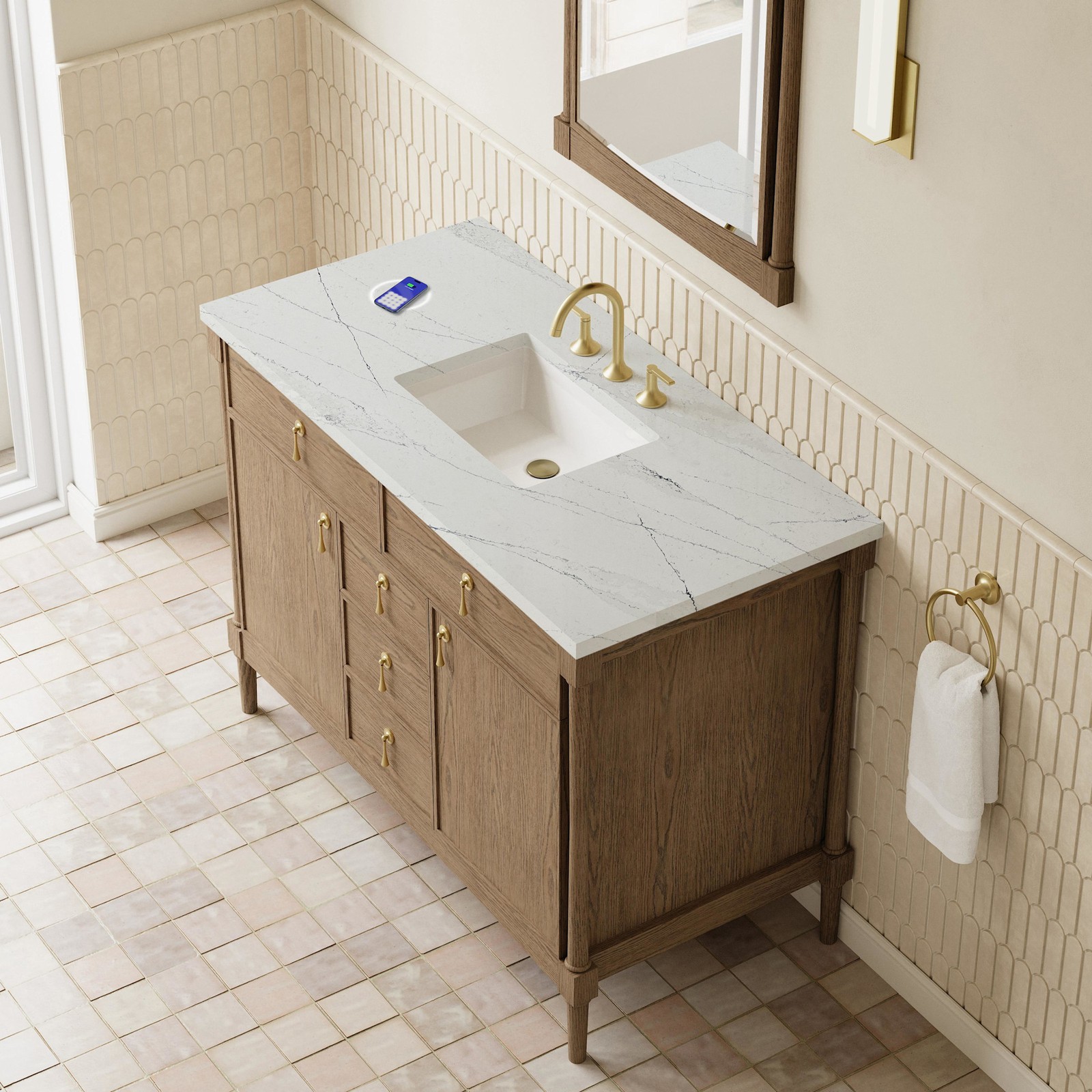 James Martin Vanities D680-V48-FENC Kinnsden 48″ – Sable Oak