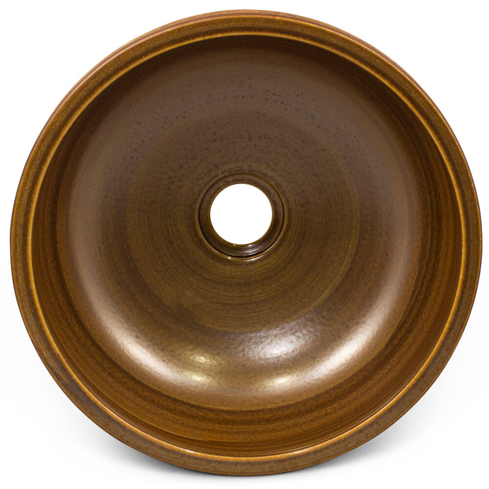 US Seller – 14in Sienna Textured Oriental Porcelain Basin
