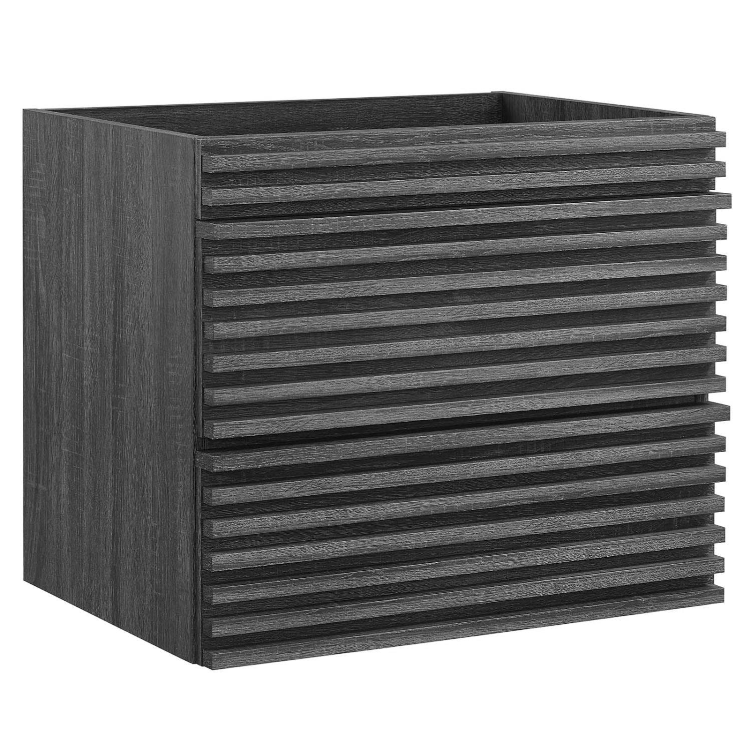 Modway Render 23.5″ MDF Wood Wall-Mount Bathroom Vanity Cabinet in Charcoal