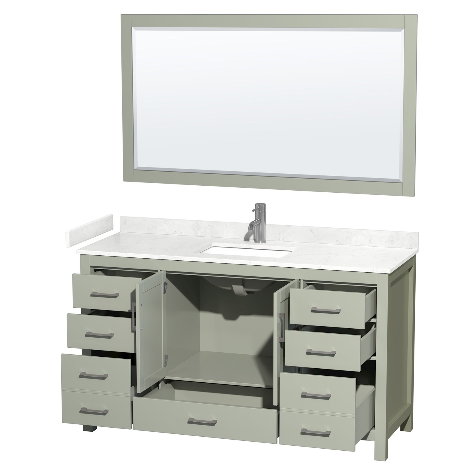 Wyndham Collection WCS141460S-VCA-M58 Sheffield 60″ – White / Carrara Cultured