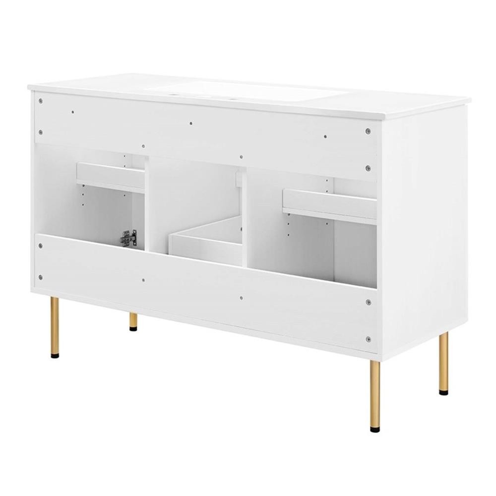 Pemberly Row 48″ Single Sink Wood & Metal Bathroom Vanity in White