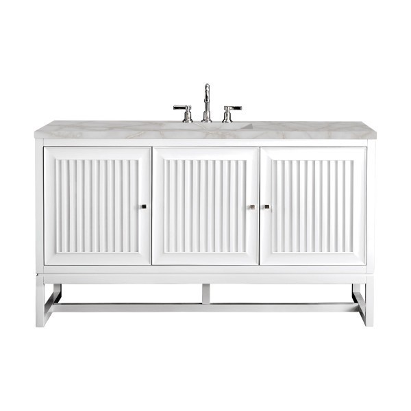 60″ James Martin Athens E645-V60S-GW-3VSL Vanity Cabinet Victorian Silver Top