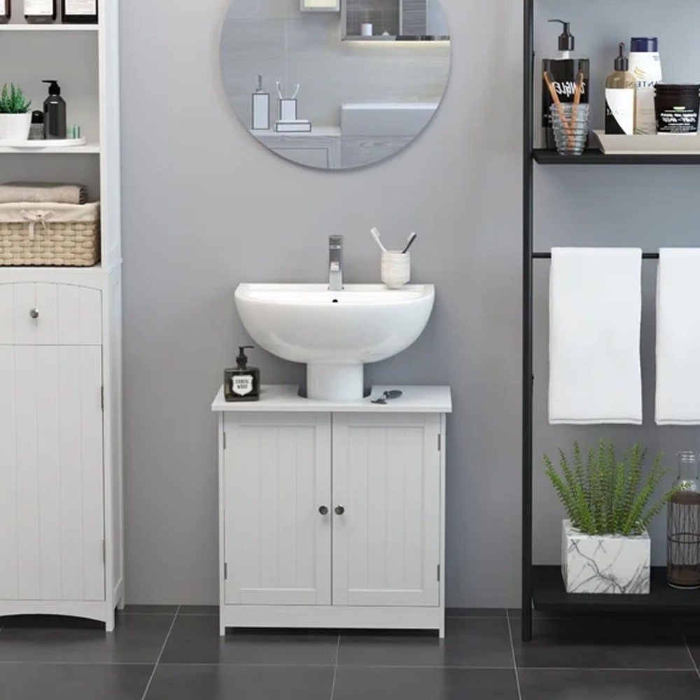 24″ Bathroom Vanity Cabinet Single Wood Vessel Sink Top Sink Cabinet Modern