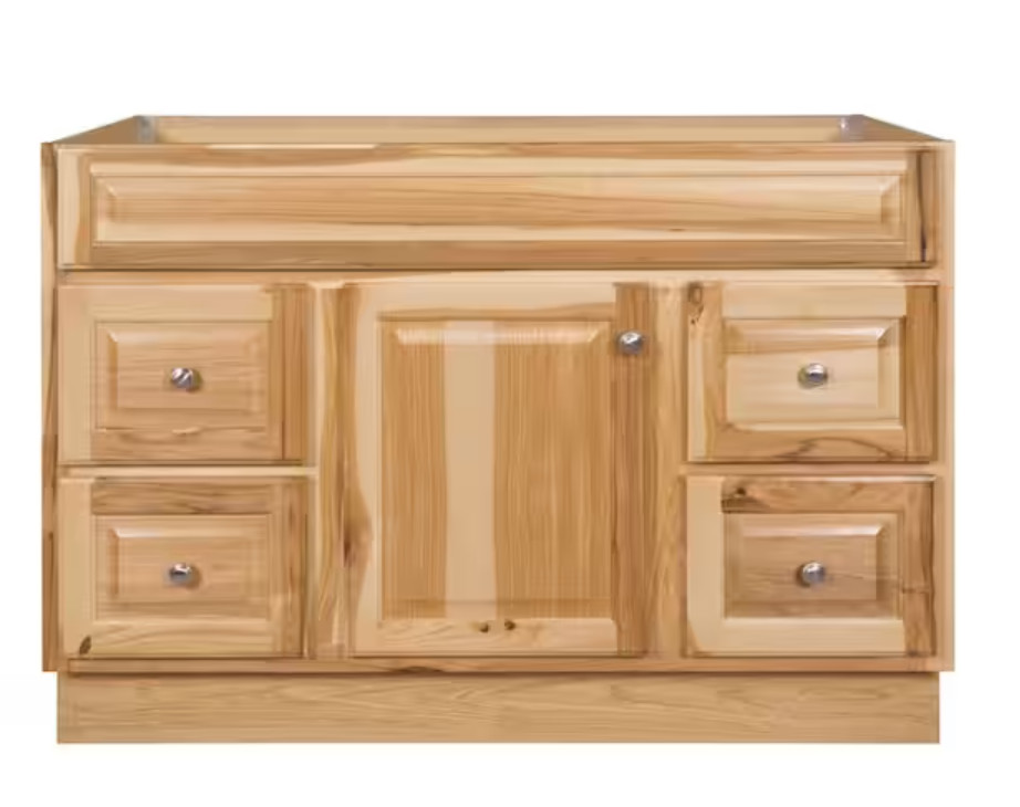 Glacier Bay Hampton 48 Bath Vanity Cabinet – Natural Hickory, Cabinet Only NEW