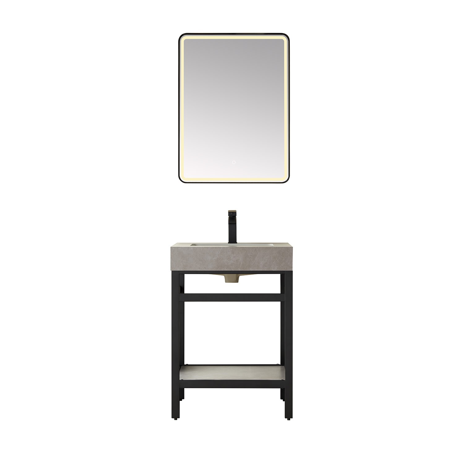 Miseno MV702524 Funes 24″ – Matte Black / Gray