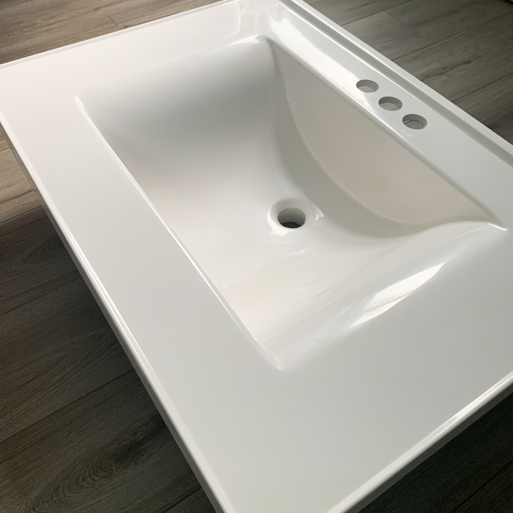 White Vanity Sink Top – 31″ x 22″ Solid White • RSI Home Products WV213-3X