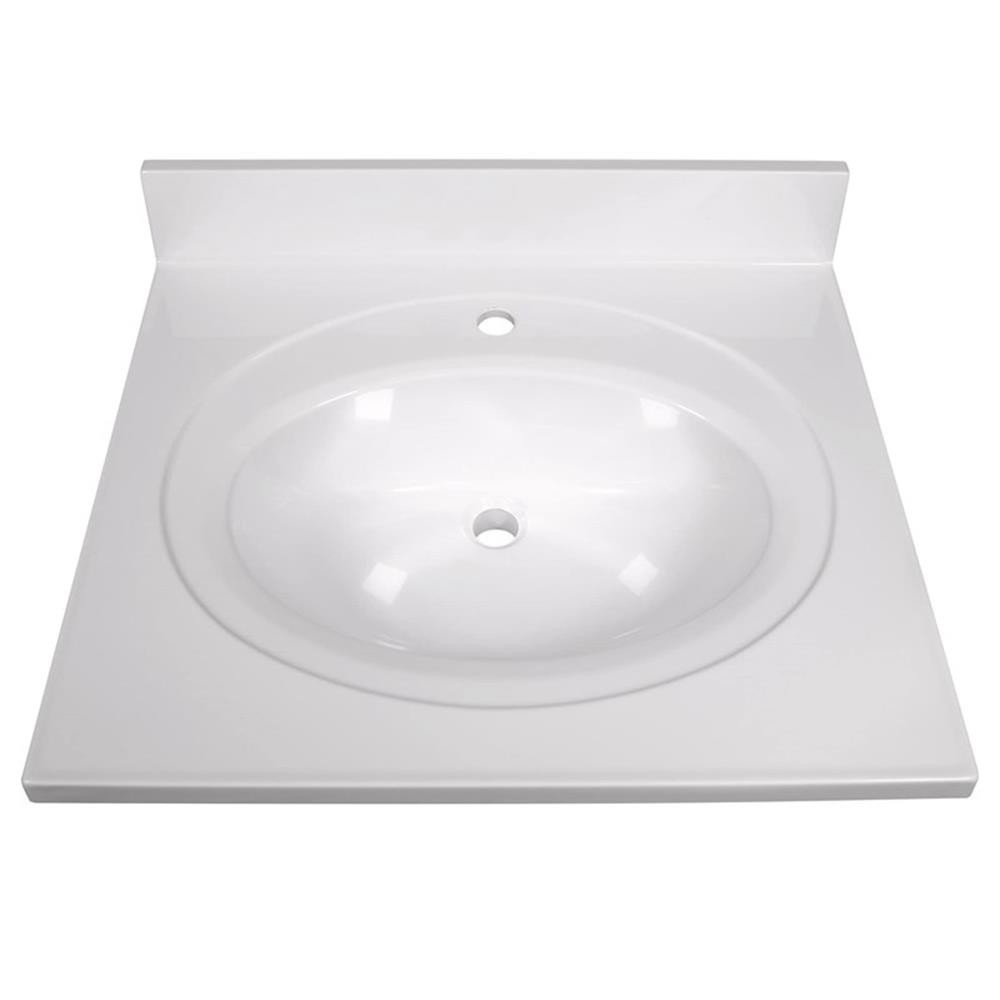 Bowery Hill 25-Inch Marble-Top Bathroom Vanity in Sherwin Williams Gray