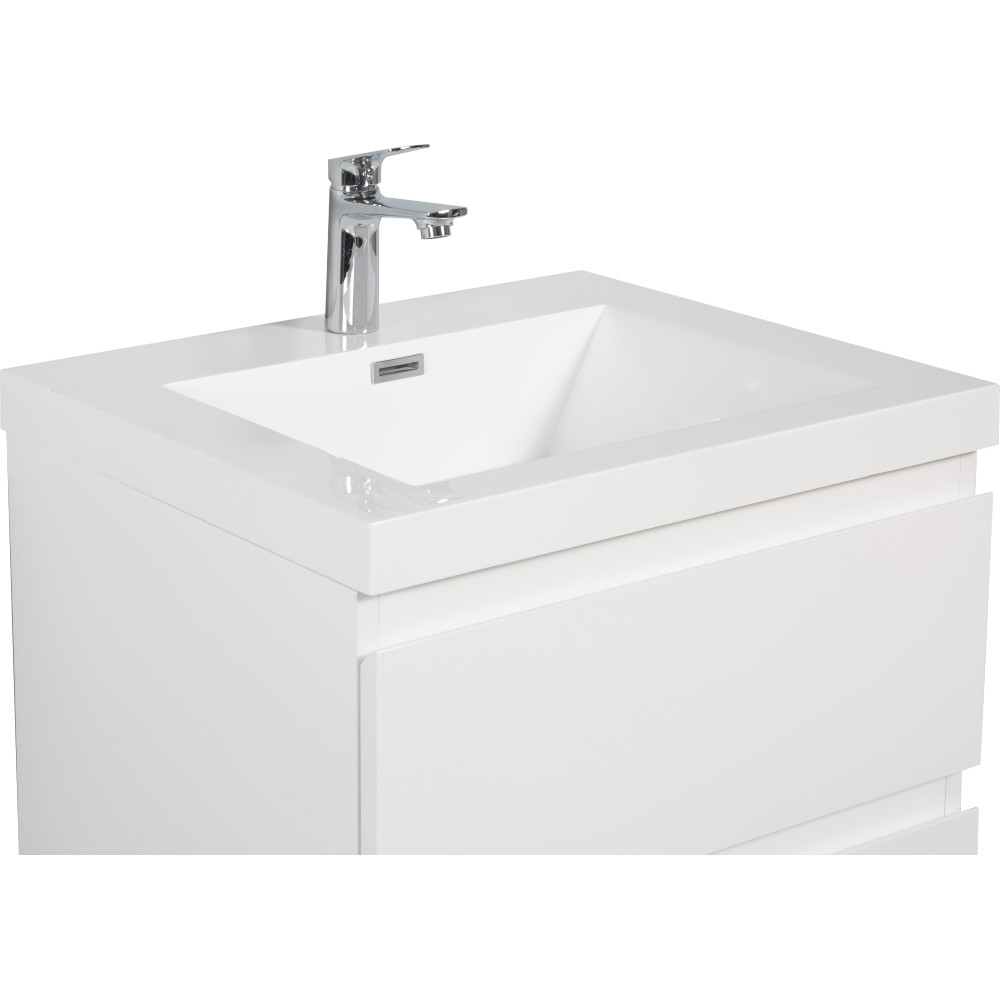42in Solid Surface White Bathroom Vanity Top with Single Sink Basin Hole