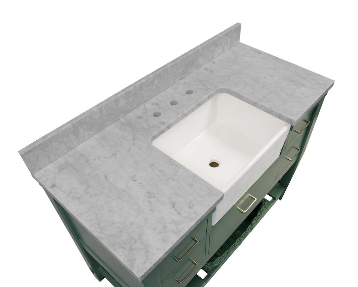 Charlotte 48-inch Farmhouse Vanity with Carrara Marble Top