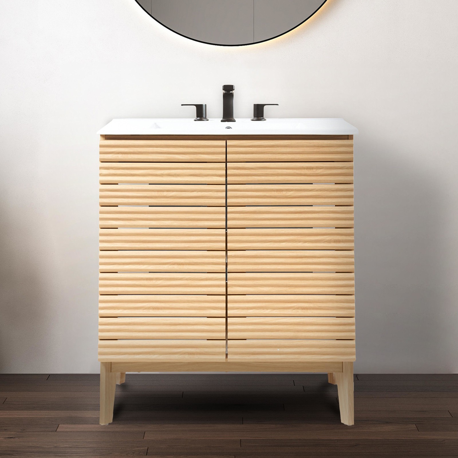 JONATHAN Y Lighting VAN1006 Calandre 30″ Single – Wood