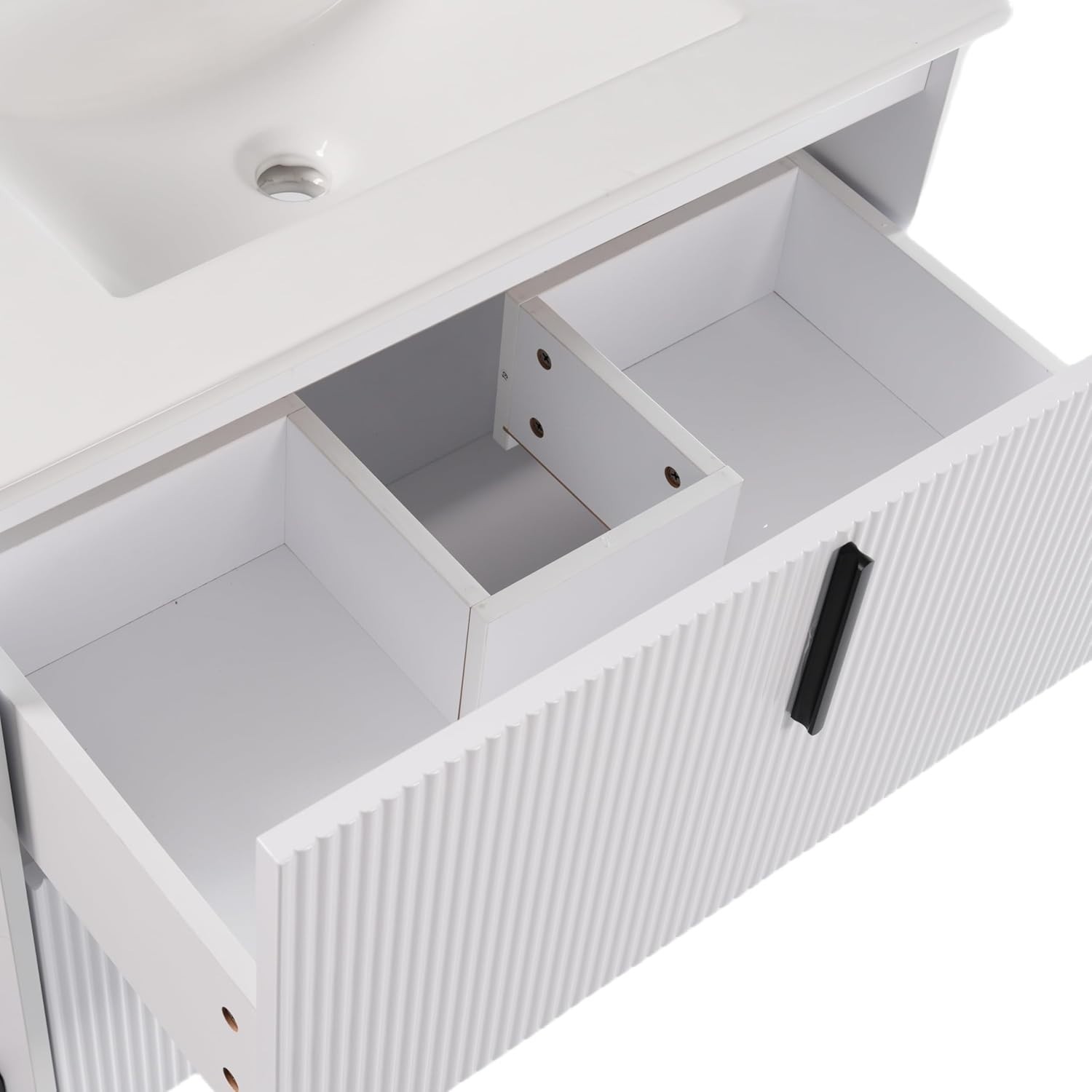 30 in.Bathroom Vanity with Fluted Design Vanity with Sink Suit For Any Bathroom