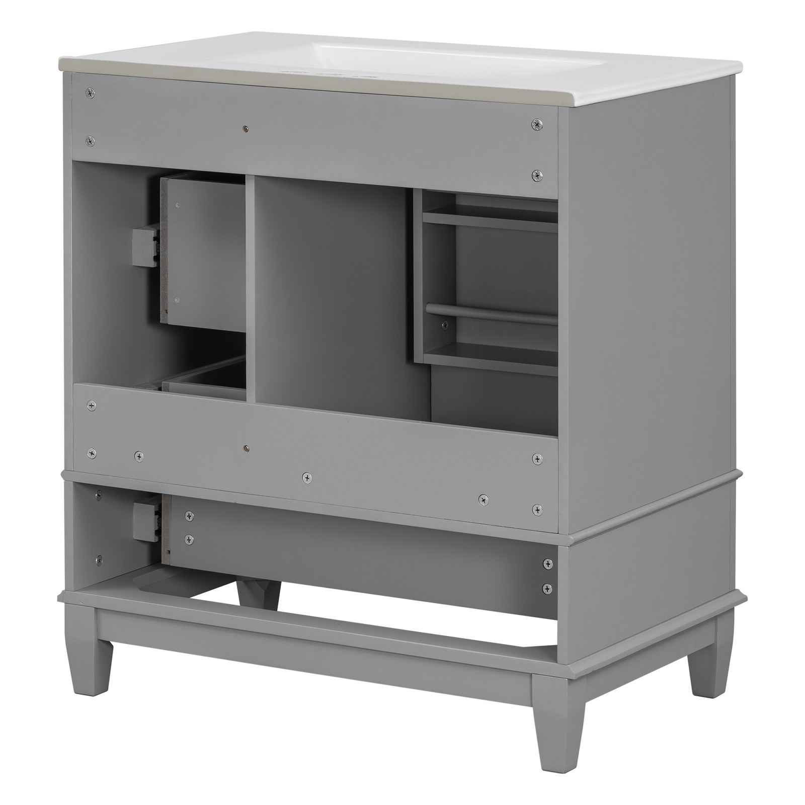 30″ Bathroom Vanity with Sink, Soft Close Door, Grey