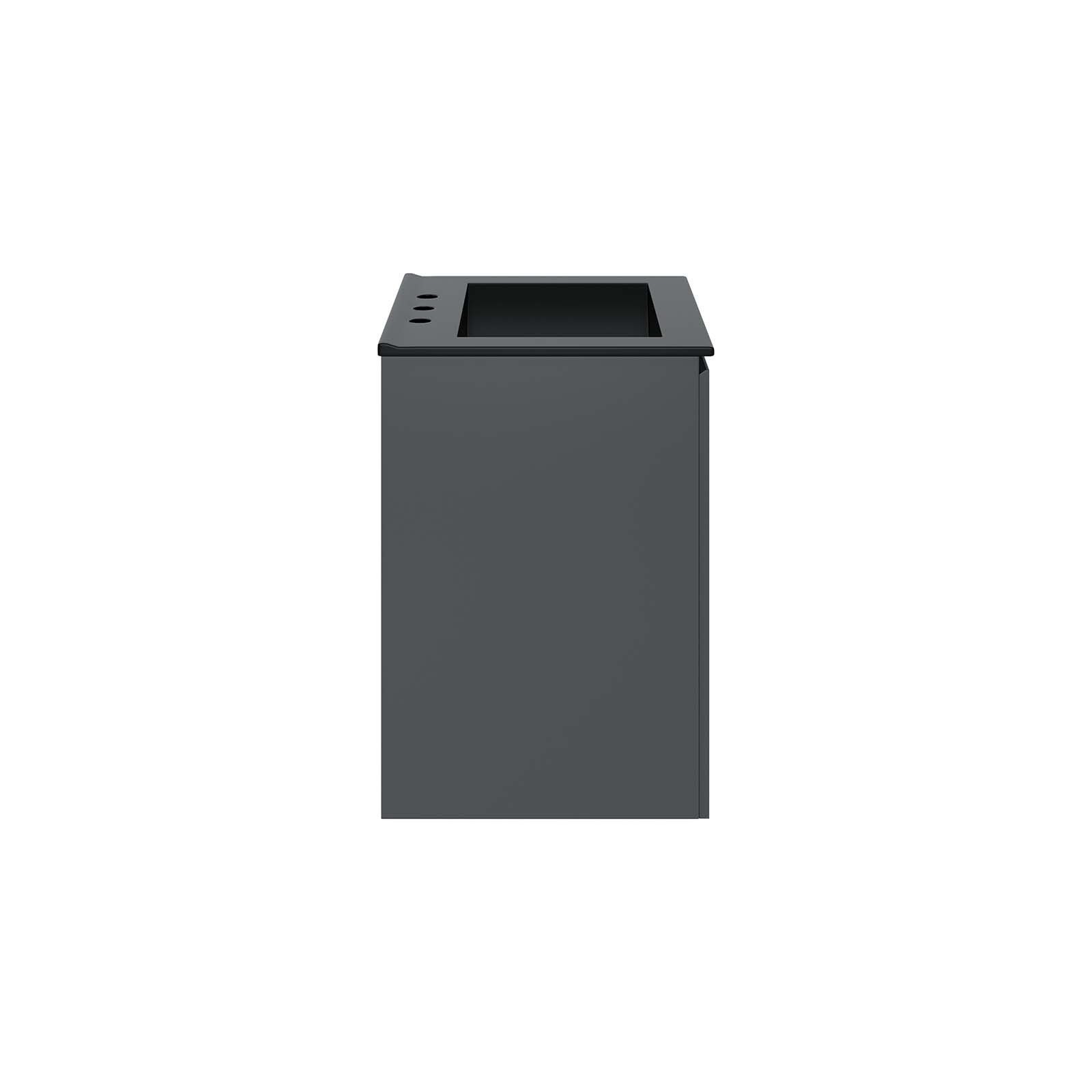 Modway Bryn 24″ Wall-Mount Bathroom Vanity in Gray Black