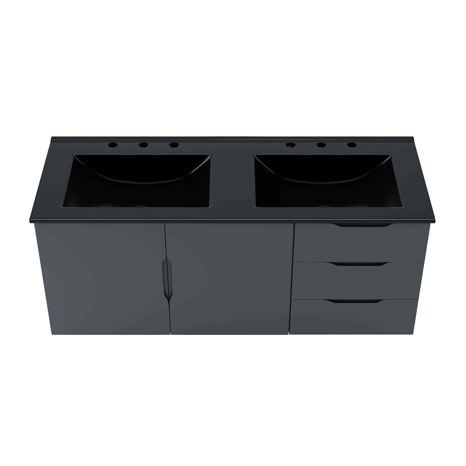 Modway Vitality 48″ Double Sink Bathroom Vanity in Gray Black