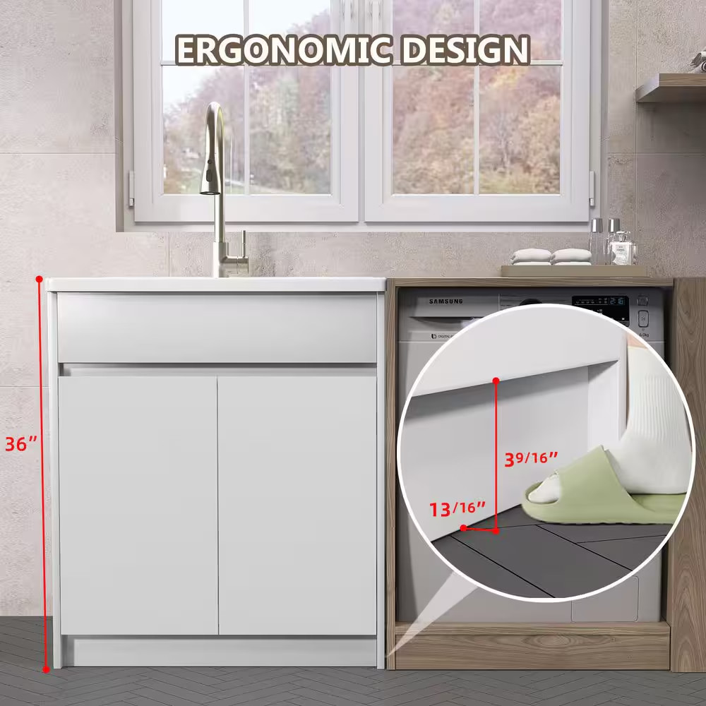 Lau 29.5 In. Wx 21.5 In.Dx 34 In.H Freestanding Bath Vanity Cabinet without Top