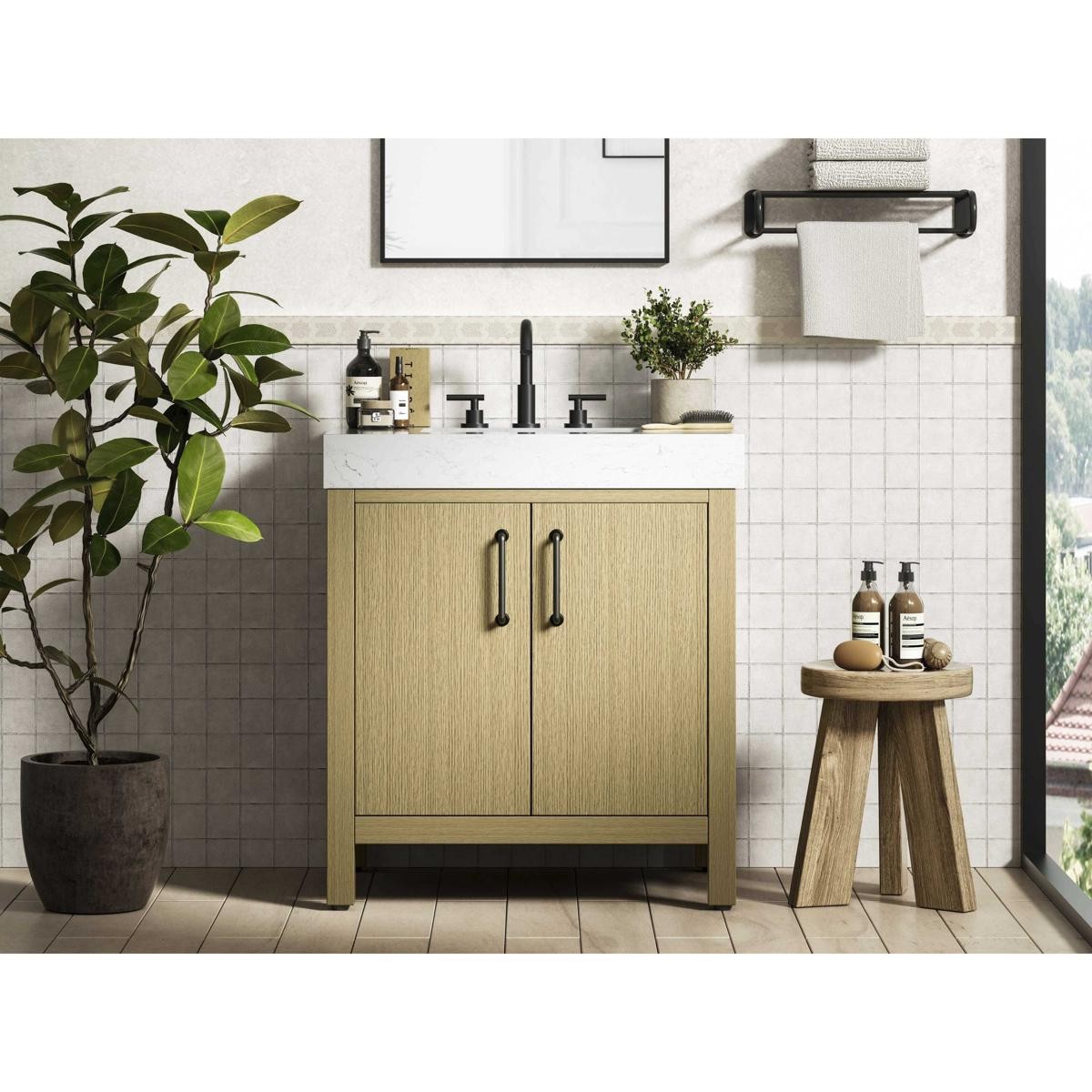 Elegant Lighting VF60630MHB Nathan Vanity Honey Brown