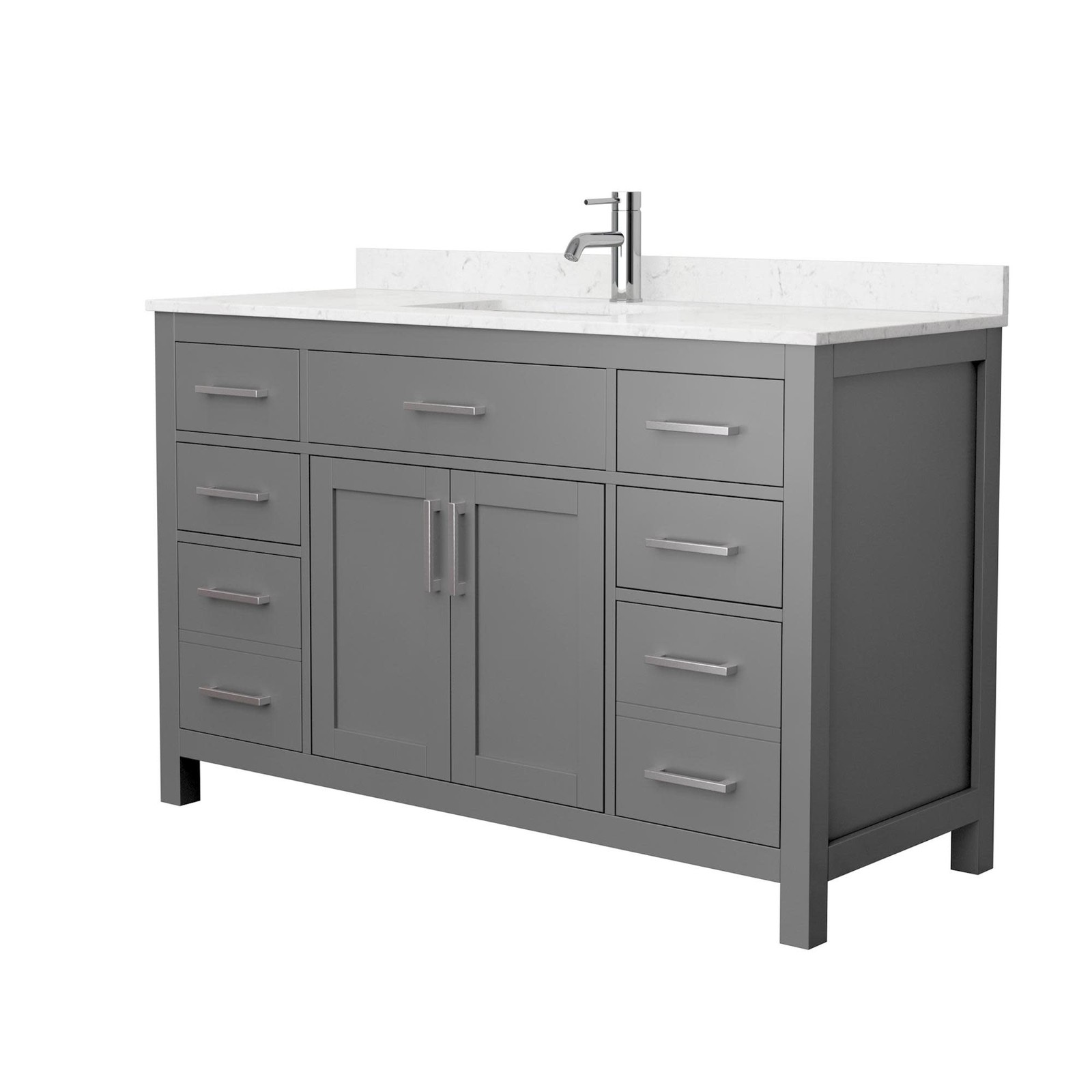 Wyndham Collection WCG242454S-UNSMXX Beckett 54″ – Dark Blue / Carrara Cultured