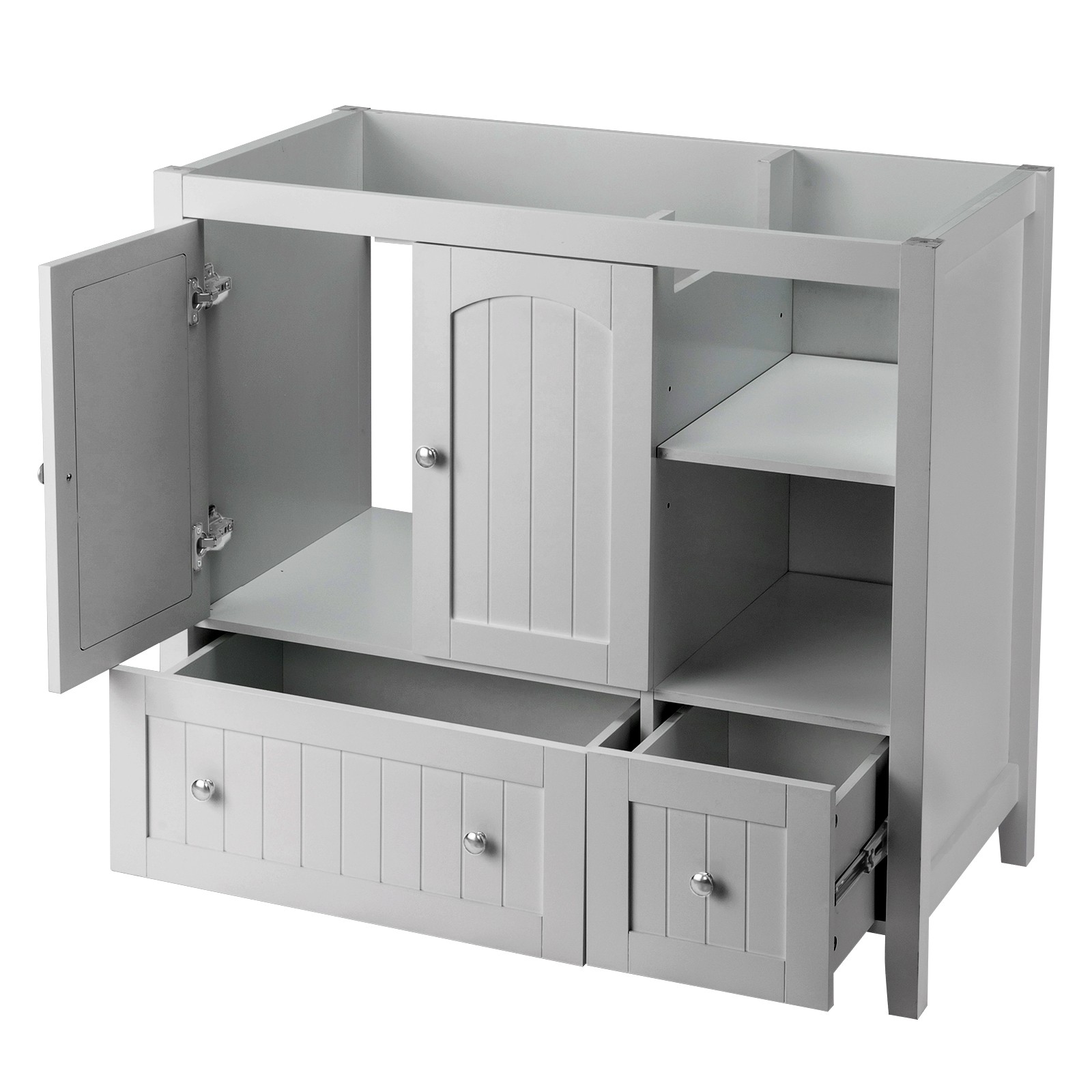 Modern 36″ Bathroom Vanity Without Sink, Wood Cabinet with 2 Doors 2 Drawers